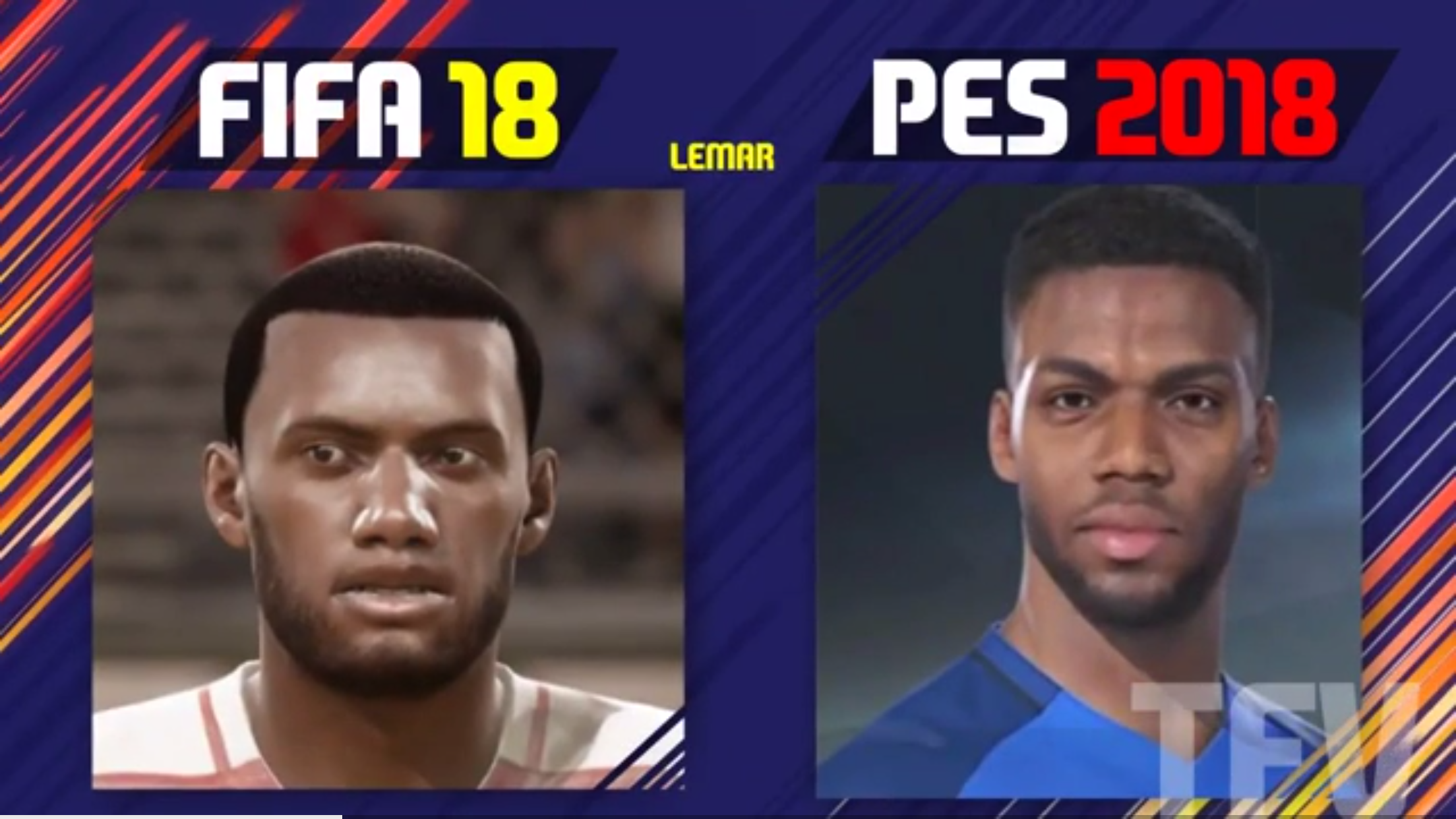 FIFA18 VS PES18,球员的脸蛋谁做的更像?