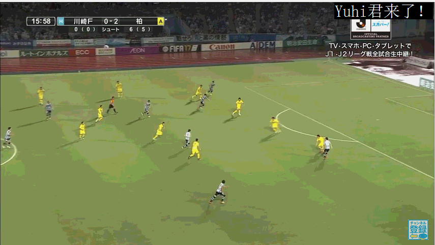 开出远距离任意球,奥利维拉门前冲顶球打在门框上后茨田阳生补射破门