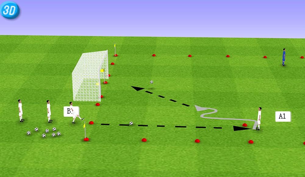 一刻足球3D训练教案十九期--射门训练(6) - 足球