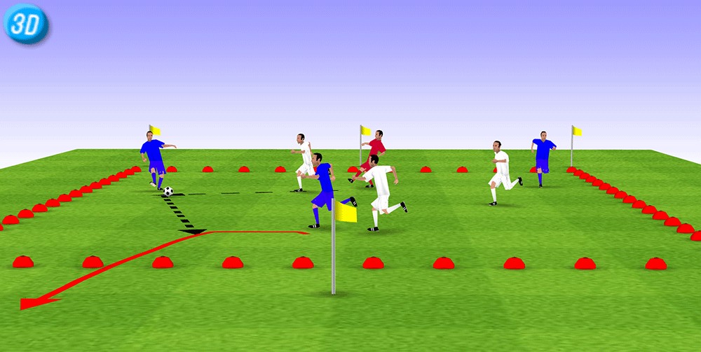 一刻足球3D训练教案二十期--传控训练(八) - 足