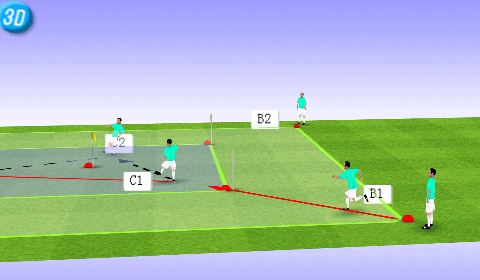 一刻足球3D足球教案二十一期--传控训练(九)