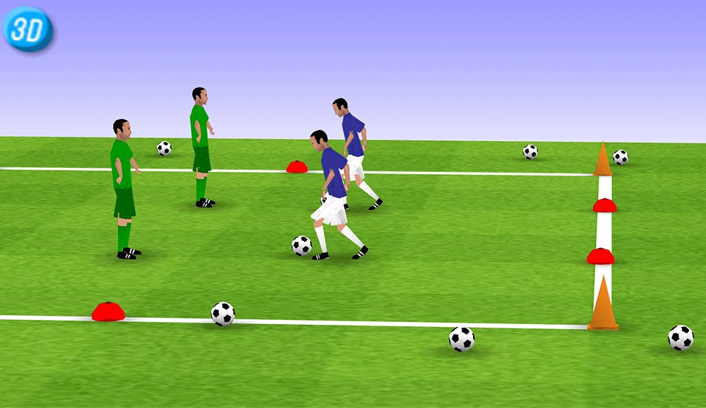 一刻足球3D训练教案第二十七期--左晃右拨过人