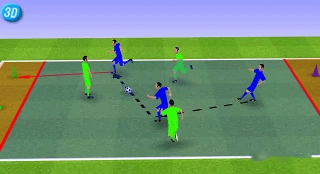 一刻足球3D训练教案第32期--足球标志锥小游戏