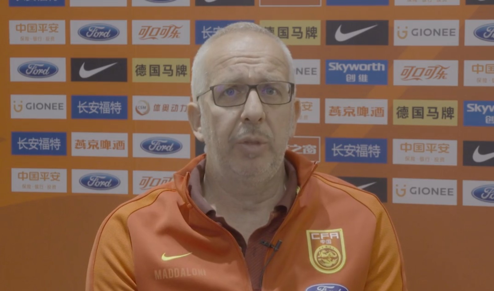 马达洛尼:中国球员需要先进理念;U23政策帮助