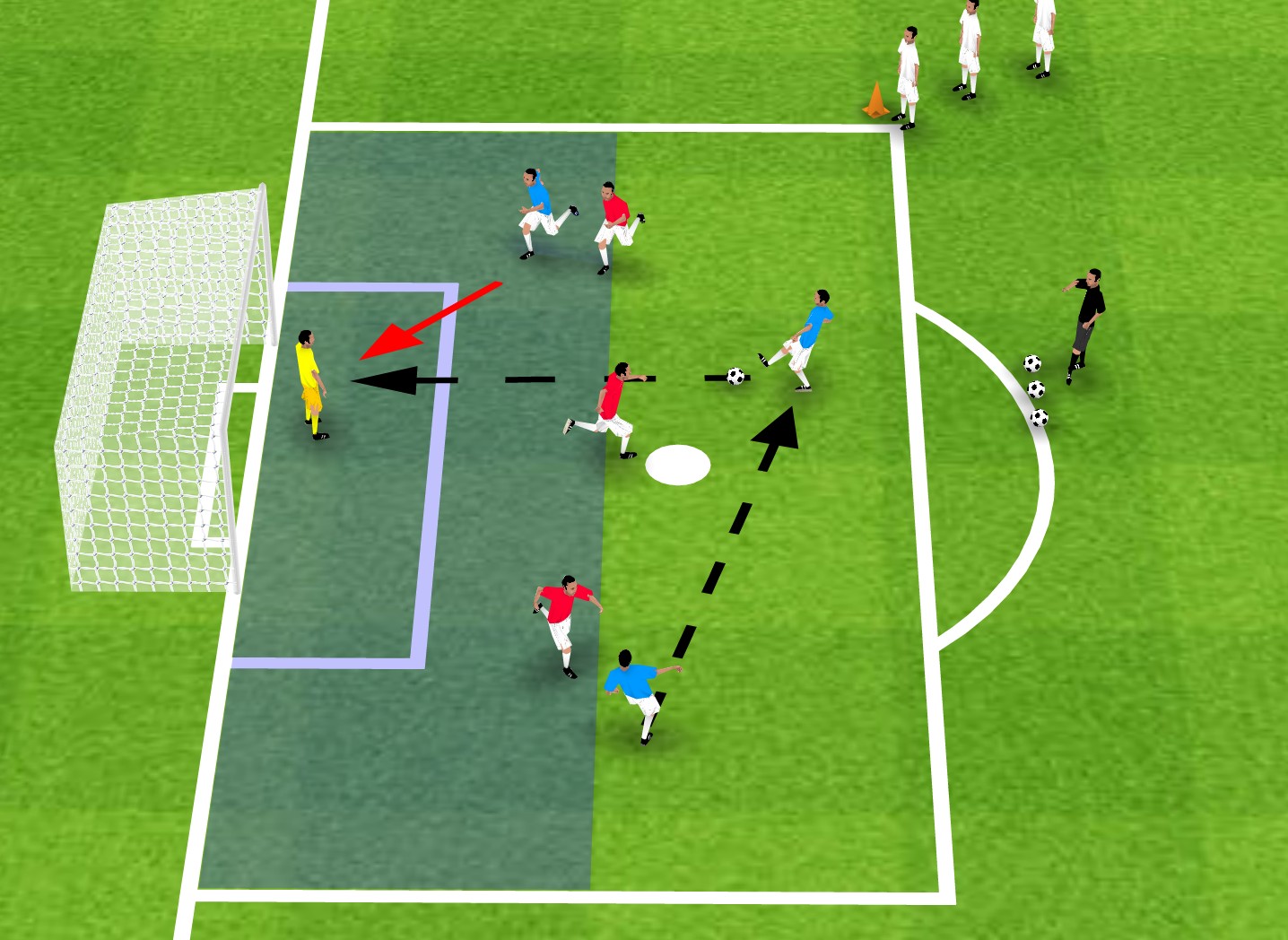 足球教案:迅速提高球员配合射门能力的训练方