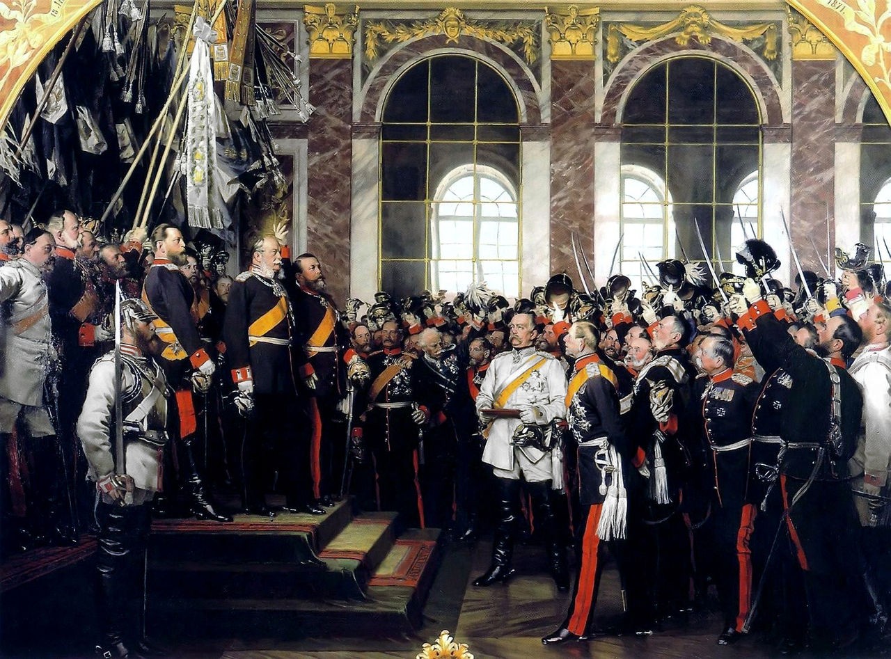 (图)威廉一世在凡尔赛宫加冕为德意志帝国皇帝