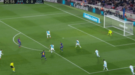 23分 梅西直塞苏亚雷斯.