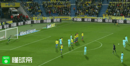 弧线威胁,梅西任意球攻门被