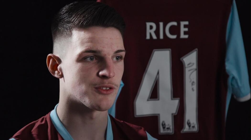 官方消息:西汉姆与1999年出生的小将德克兰-里斯(declan rice)续约3年