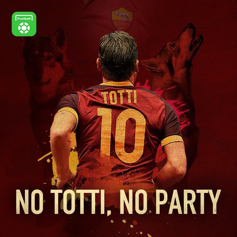 懂球帝海报:一个人,一座城,再见狼王 — 罗马|托蒂|懂球帝