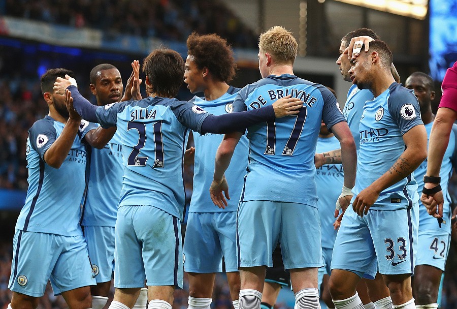 曼城3-1取胜争四形势大好,热苏斯,丁丁互相传射,图雷破门