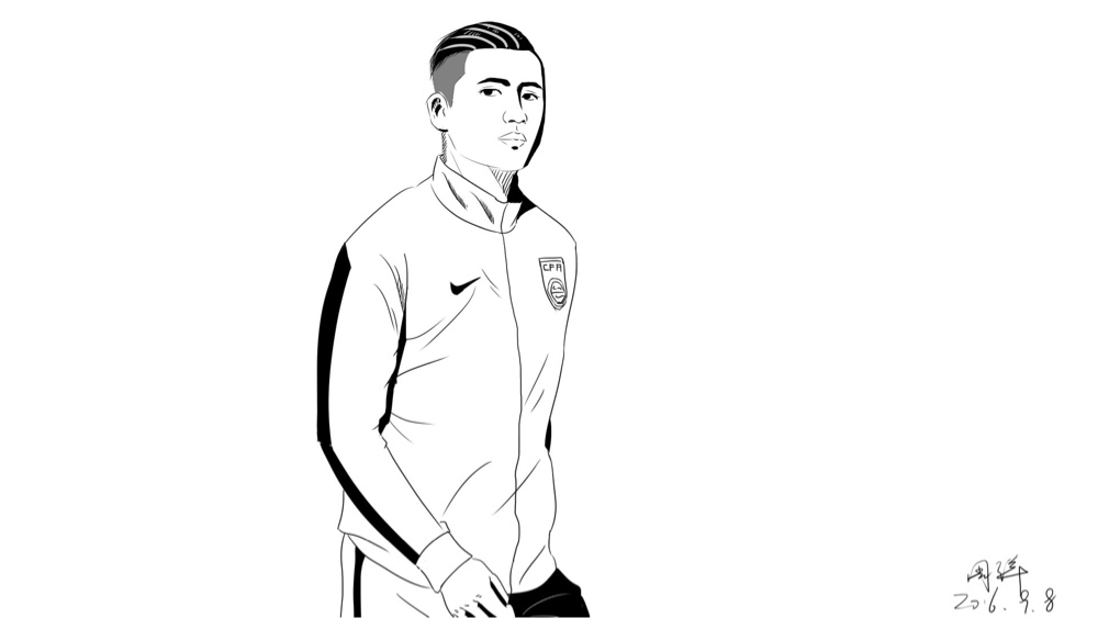 中国足球明星简笔画图片