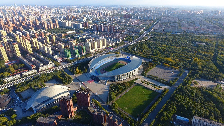 图集:沈阳秋色宜人,航拍辽足主场铁西体育场