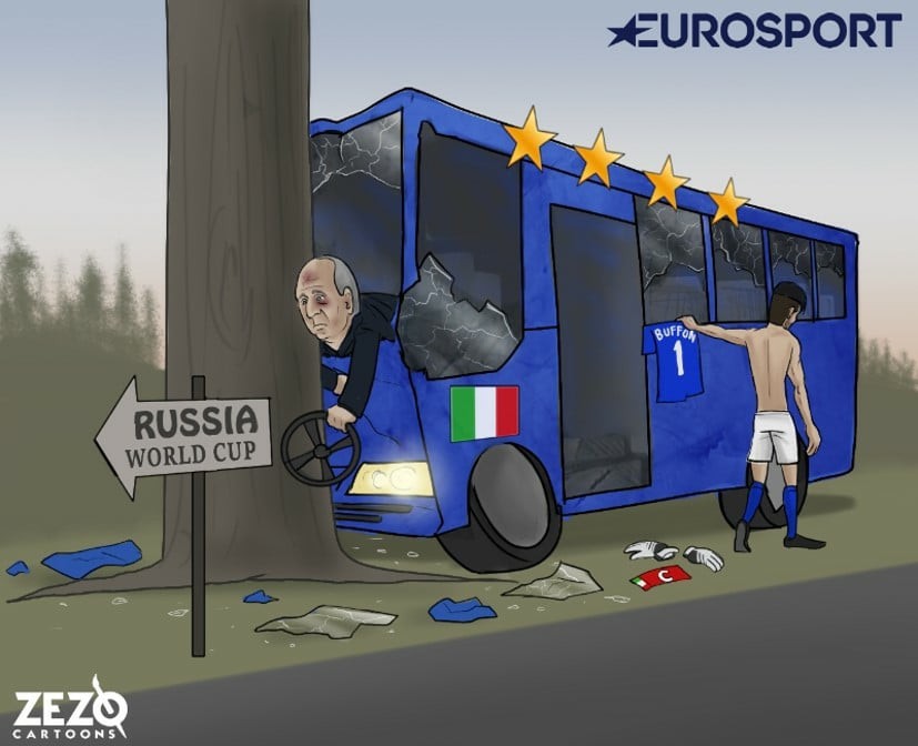 足球漫画:意大利无缘俄罗斯世界杯,该怎样看待