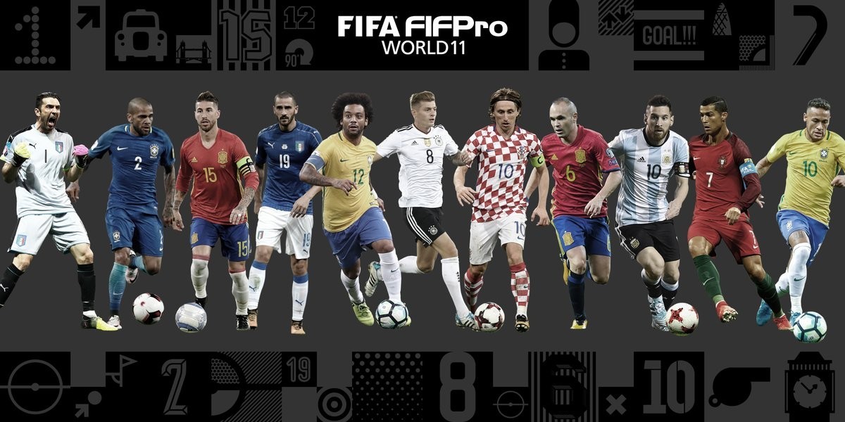 懂球帝&fifa年度最佳阵容对比:五个位置不同