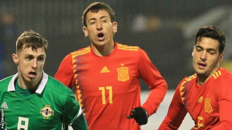 在昨日的比赛中,梅里诺代表西班牙U21国家队