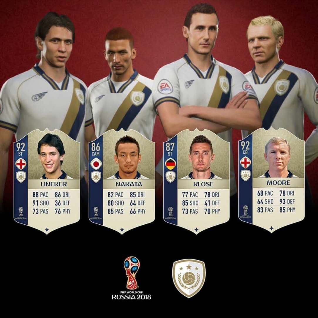 FIFA 18世界杯模式传奇17人评分:贝利98,中田