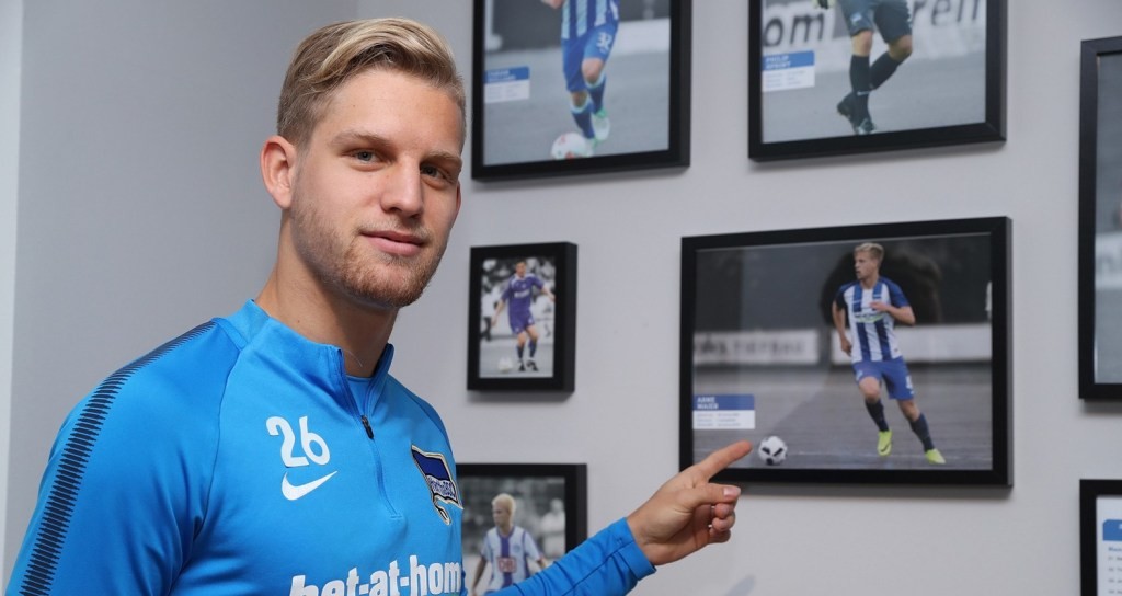 第三位:阿内-迈尔 (arne maier,19岁,柏林赫塔,后腰,1米83)